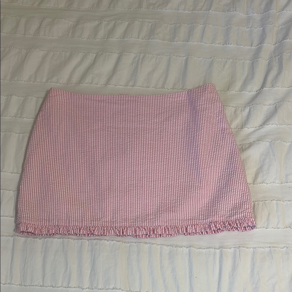 Lilly Pulitzer Pink Seersucker Striped Callie Skirt size 2
